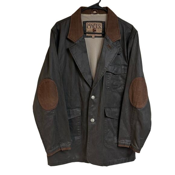 Madison Creek Outfitter Waxed Cotton Coat Hunting Jacket Dark Brown Size M - Picture 1 of 10
